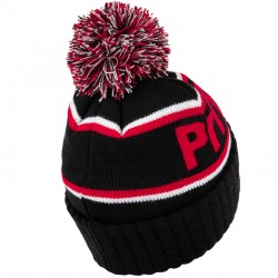 PIT BULL czapka FLEMING wywijana pompon black / red